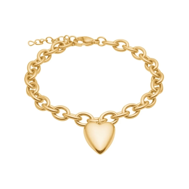 Nordahl St�l IP Gold Armb�nd m/Hjerte ALBA 80842132800