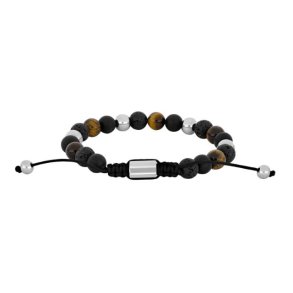 SON Armbnd m/Sort Agat/Lavasten/Tigerje 80890332700