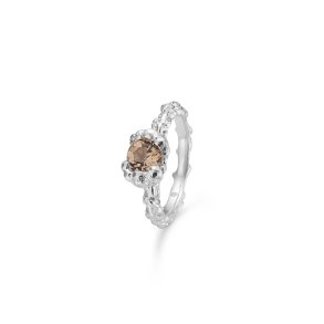 Studiio Z Slvring m/Zirkonia Citrine Relieve