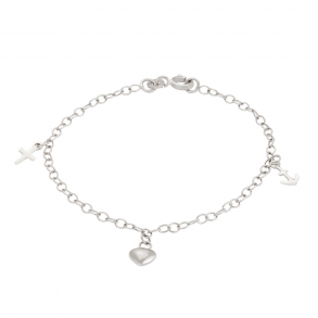 Slv Armbnd m/Tro. Hb og Krlighed 825 062