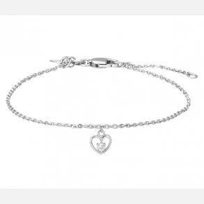 Rhodineret S�lv Armb�nd m/Hjerte 15+2 cm 834 002