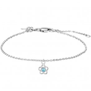 Rhodineret S�lv Armb�nd m/Blomst 15+2 cm 834 007