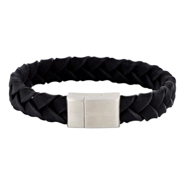 Son Of Noa Sort Kalveskinds Armbnd 19 cm 897023-Black19