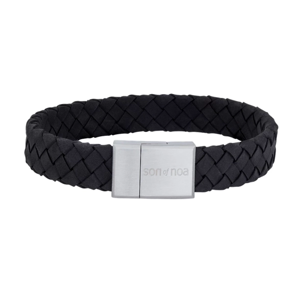 Son of Noa Sort Flettet L�derarmb�nd 897014-BLACK