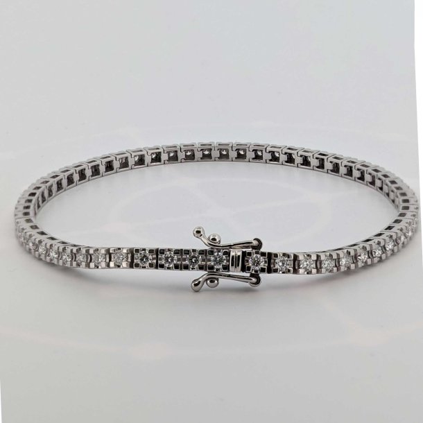 18 Kt Hvidguld Tennis Armbnd m/2,03 ct TW/SI