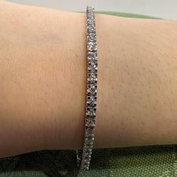 18 Kt Hvidguld Tennis Armbnd m/2,03 ct TW/SI