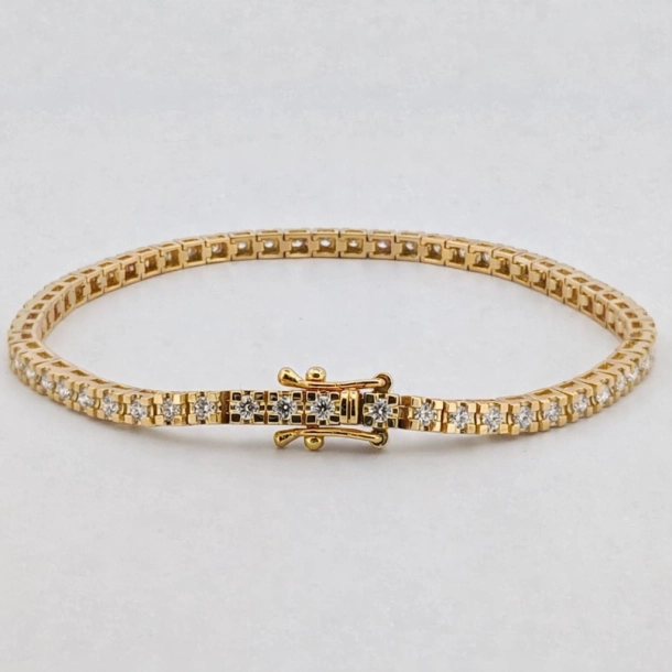 14 Kt Guld Tennis Armb�nd m/2,03 ct TW/SI