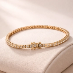 14 Kt Guld Tennis Armb�nd m/2,03 ct TW/SI