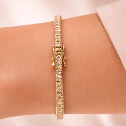 14 Kt Guld Tennis Armb�nd m/2,03 ct TW/SI