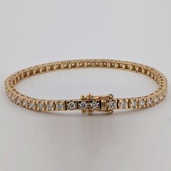 18 Kt Guld Tennis Armbnd m/3,00 Ct TW/SI