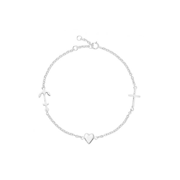 Slv Armbnd m. Tro, Hb og Krlighed 9011258