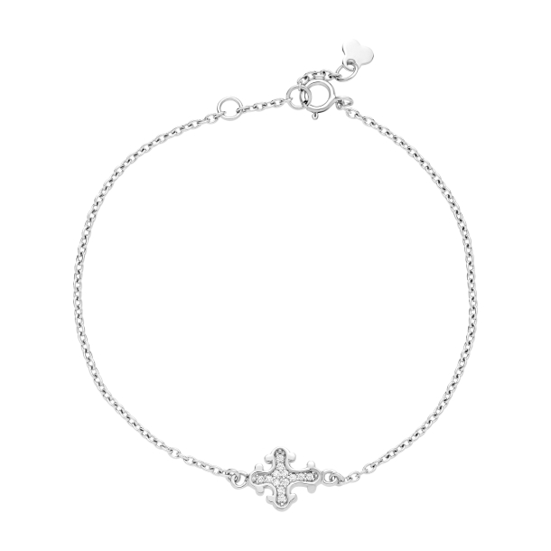 Lund S�lv Armb. m/Kors 10x9mm/Zirkonia