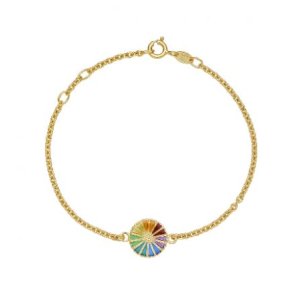Forgyldt Slv Rainbow Marguerit Armbnd 9015075-RB