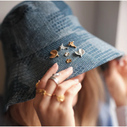 Flora Danica Bgeblad Forgyldt Slv Pin 907.BL-Pi-G