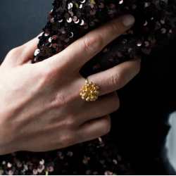 Flora Danica Dild Forgyldt Slvring 907.DF-StRi-G-52