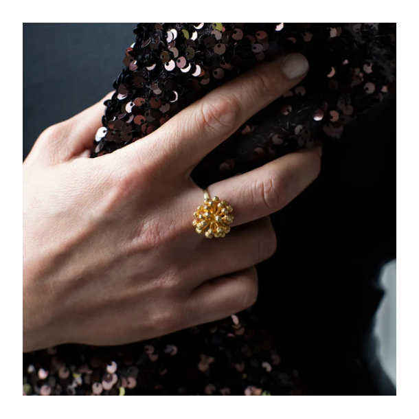 Flora Danica Dild Forgyldt Slvring 907.DF-StRi-G-52