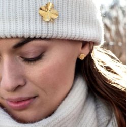 Flora Danica Firklver Forgyldt Slv Broche 907.FLC-Bro-G