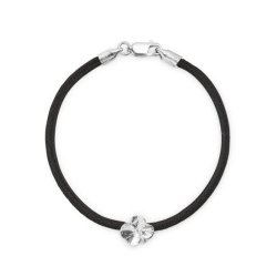 Flora Danica Sort Silkearmb�nd m. S�lv Firkl�ver 907.FLC-Silk-Black-16-S
