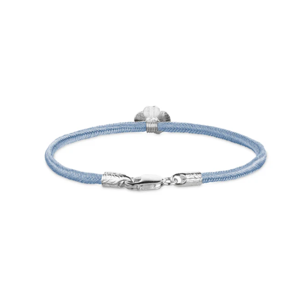 Flora Danica Blt Silkearmbnd m. Slv Firklver 907.FLC-Silk-Blue-18-S