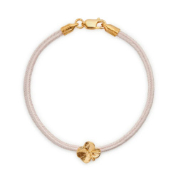 Flora Danica Rosa Silkearmbnd m. Forgyldt Slv Firklver 907.FLC-Silk-Rose-16-G