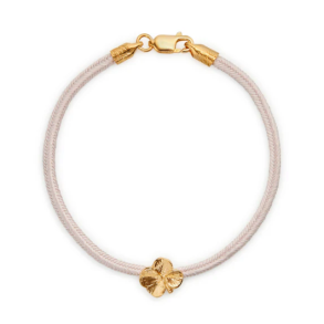 Flora Danica Rosa Silkearmbnd m. Forgyldt Slv Firklver 907.FLC-Silk-Rose-16-G