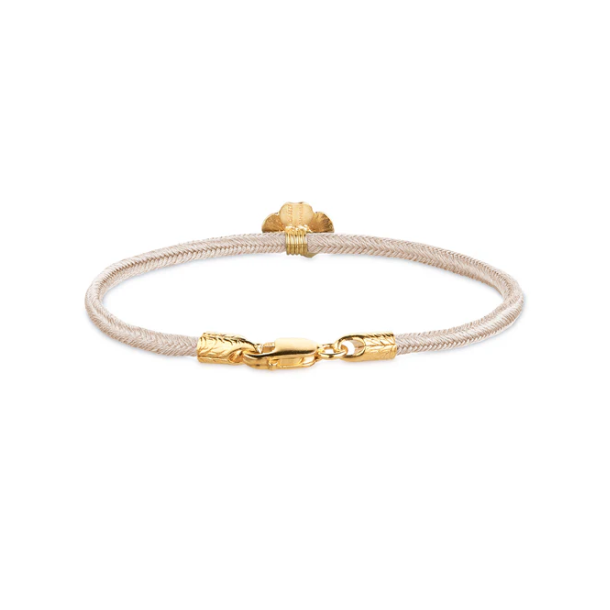 Flora Danica Rosa Silkearmbnd m. Forgyldt Slv Firklver 907.FLC-Silk-Rose-16-G