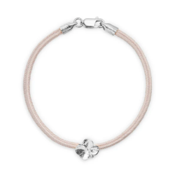 Flora Danica Rosa Silkearmbnd m. Slv Firklver 907.FLC-Silk-Rose-18-S