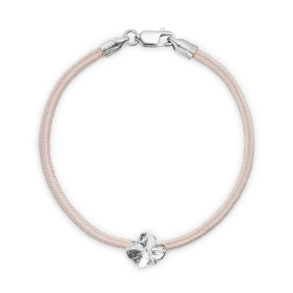 Flora Danica Rosa Silkearmbnd m. Slv Firklver 907.FLC-Silk-Rose-18-S