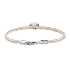 Flora Danica Rosa Silkearmbnd m. Slv Firklver 907.FLC-Silk-Rose-18-S