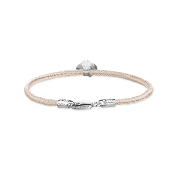 Flora Danica Rosa Silkearmbnd m. Slv Firklver 907.FLC-Silk-Rose-18-S