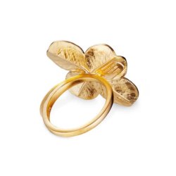 Flora Danica Firklver Forgyldt Slvring m/Zirkonia 907.FLC-StRi-G-54