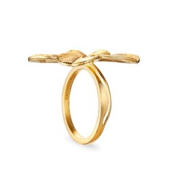 Flora Danica Firklver Forgyldt Slvring m/Zirkonia 907.FLC-StRi-G-54