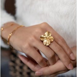 Flora Danica Firklver Forgyldt Slvring m/Zirkonia 907.FLC-StRi-G-54