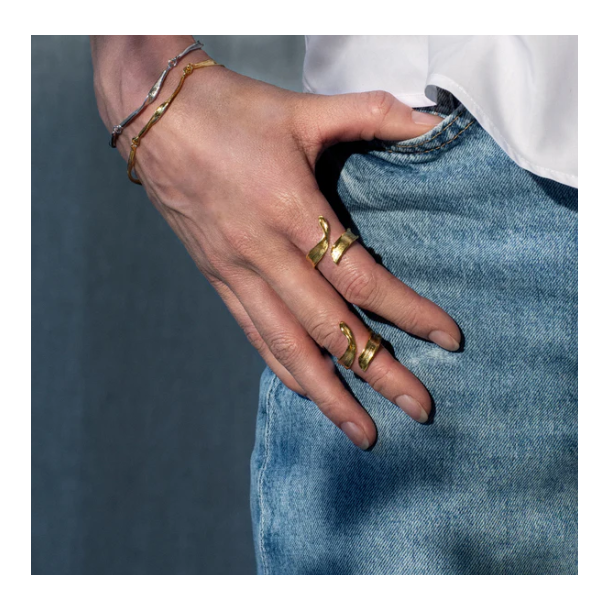 Flora Danica Grs Forgyldt Slv Ring 907.Gr-StRi-G-56