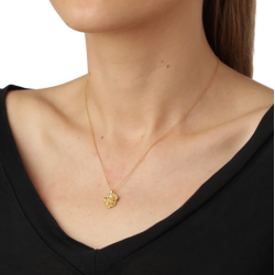 Flora Danica Persille Forgyldt Slv Halskde 907.PAR-Ne-G