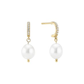 Forgyldt Slv Halvcreoler m. FVKP & Zirkonia 9091374-6-33-F