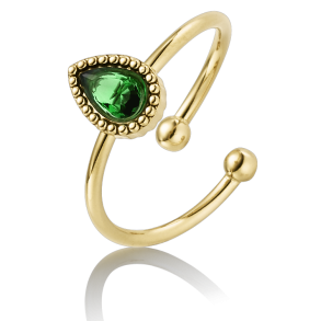 ARHMS MOENA STL RING GRN