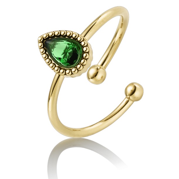 ARHMS MOENA STL RING GRN