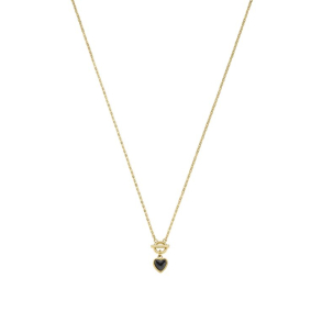 ARHMS VERONA FORGYLDT STL HALSKDE SORT HJERTE 9113927