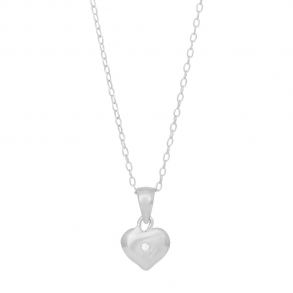 Slv Hjerte m/Zirkonia + Kde A225 034