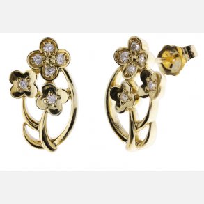 Lyngblomst Guld restikker m/0.15ct Brillanter