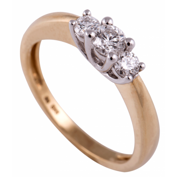 14kt Guldring m/0.495ct Brillanter AKQI04GOP-B4