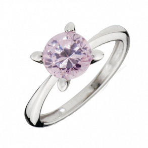 8kt Hvidguldring m/Pink Zirkonia AOOJ09GOP-ZP