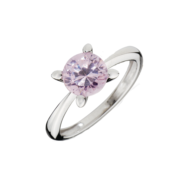 8kt Hvidguldring m/Pink Zirkonia AOOJ09GOP-ZP