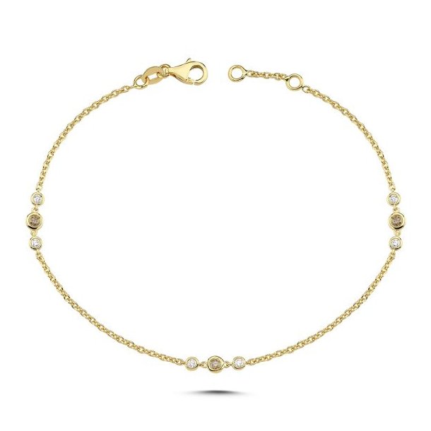 Nuran Champagne 14kt Guld Armbnd m/0,21ct B3090CH021RG