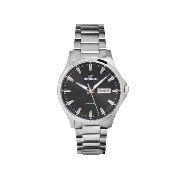 Brixon Herreur Stl m/Dag-Dato og Sort Skive C4406SGD-B