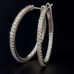 14 kt. hvidguldscreoler pavbesat med 0,26 ct. W/SI brillanter