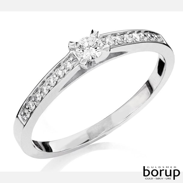 14kt Hvidgulds Ring m/0.17ct H/SI Brillanter