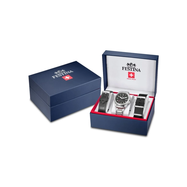 Festina Swiss Made Field m/Sort Skive 20081/4