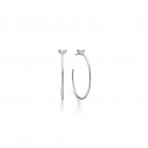 Slv Magnolia Halvcreoler 35 mm IDH029RH